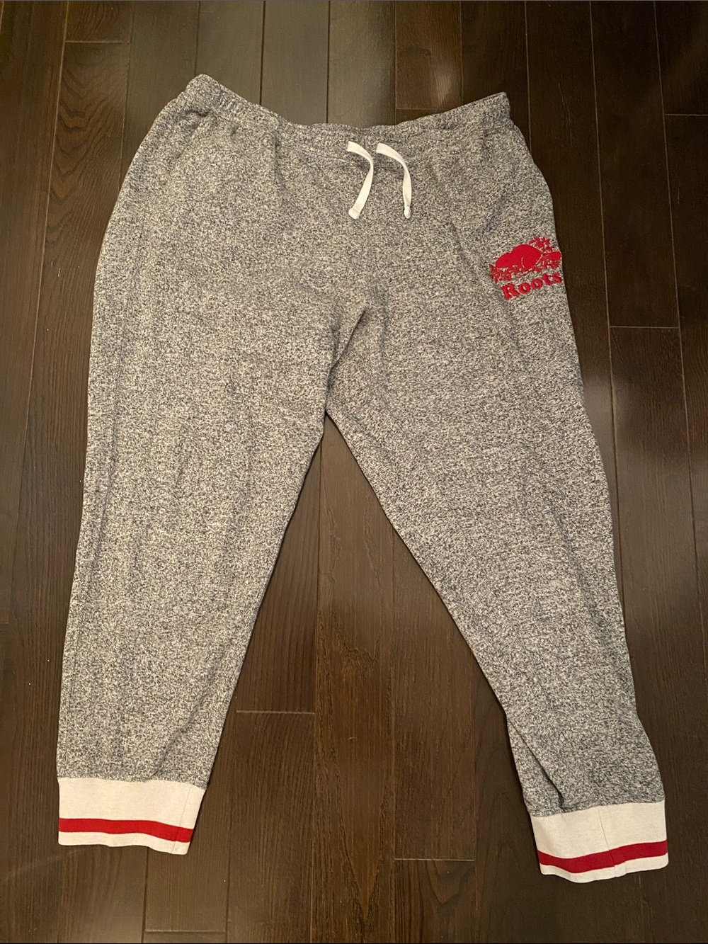 Gray Marled Jogger Sweatpants with Red Detail